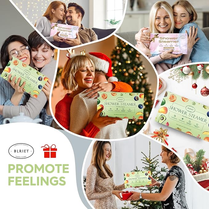 Shower Steamers Aromatherapy - 8 Pack Shower Bombs Fruit Scents with Essential Oils, Birthday Gifts for Girlfriend, Her, Men, Mom, Teens, Self Care Relaxation Home SPA Stress Relief