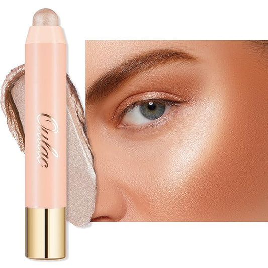 Oulac Face Highlighter Stick, Multi-use Cream Highlighter Makeup Stick, Face Highlighters & Luminizers, No Caking or Dragging, Metallic Finish, Vegan & Cruelty-Free, H1 Cream