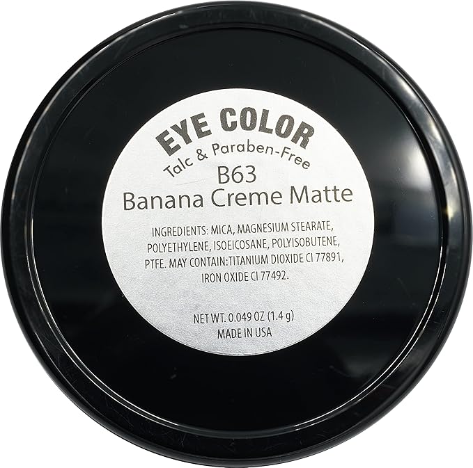 Banana Creme Matte Yellow Gold Opaque Beige Pressed Powder Single Vegan Eyeshadow; Talc, Paraben & Cruelty Free