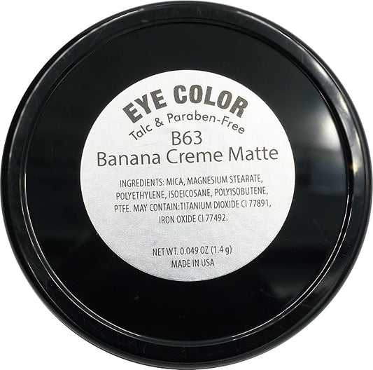 Banana Creme Matte Yellow Gold Opaque Beige Pressed Powder Single Vegan Eyeshadow; Talc, Paraben & Cruelty Free