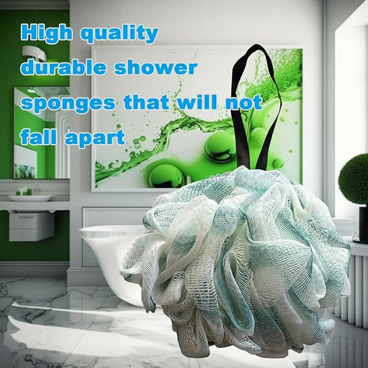 50g Bath Sponge Shower Loofah Mesh Pouf Bath Scrunchies Body Wash Puff Shower Puff Exfoliating Scrubber