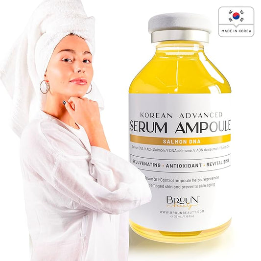 BRÜUN SD - Control Salmon DNA Ampoule - Micro Needling Korean Serum Booster for Face and Body to Use with and without Derma Pen Microneedling Skin Care Serum 1.18 fl.oz