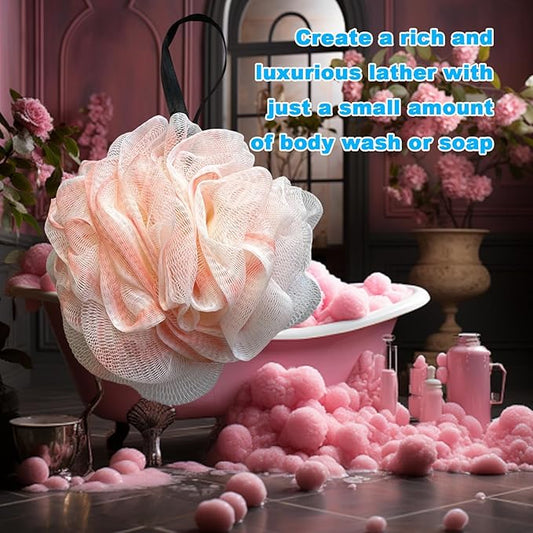 Loofah Sponge, Exfoliating Bath Sponge Body Scrubber Lofa Single Pack - Pink 50g (1 Pack)