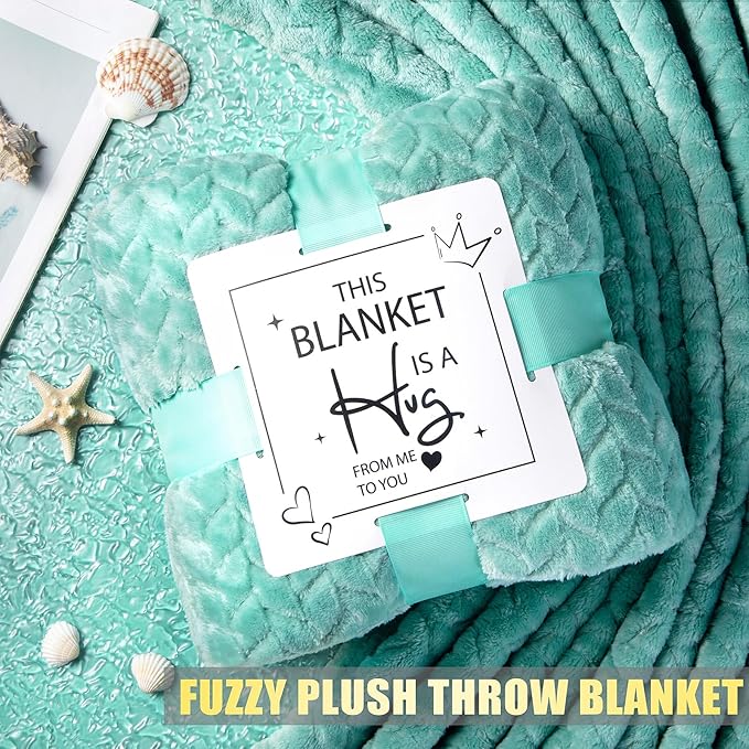 Christmas Birthday Gifts for Women, Self Care Get Well Soon Gift Baskets for Mom Her Sister Wife Girlfriend, Ocean Relaxing Spa Care Package w/Blanket 40 OZ Tumbler - Valentines Mothers Day