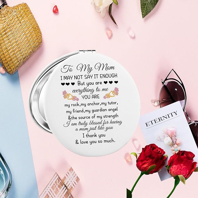 LQRI to My Mom Makeup Mirror Mother Gift from Daughter Thank You Gifts for Mother Unique Mom Gift