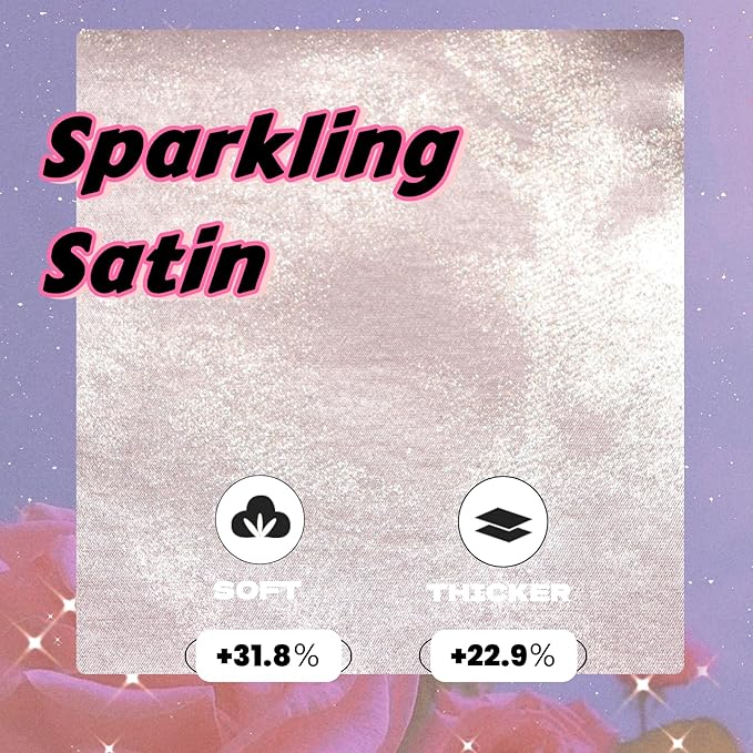 Serenade Sparkling Satin Heatless Curls Overnight, Heatless Hair Clurer Curling Rod Headband, No Heat Curling Rod Hair Roller for Women and Girls to sleep in, Pink