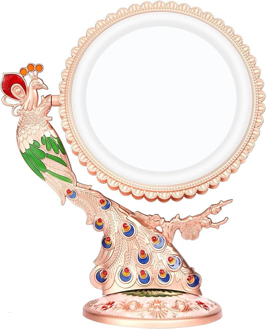 Makeup Mirror with Lights and 1X/7X Magnification, Phoenix Hand Crafted Baroque Style Vanity Mirror, Gifts for Women Her Anniversary Birthday Gifts for Women, Aethetic Home Decor (Rose Gold Phoenix)