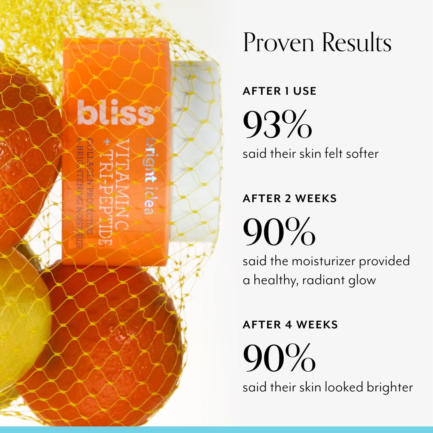 Bliss Vitamin C + Tri-Peptide Brightening Moisturizer | Squalane & Hydration Boosters | Anti-Aging Face Cream for Collagen and Elasticity | Clean Vegan & Cruelty Free 1.7 fl oz