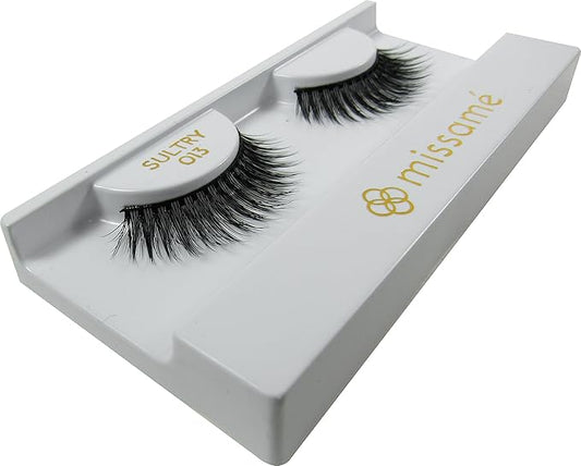 Missamé SULTRY Deluxe Beauty False Eyelashes Set Handmade with Premium Synthetic Fibers, Black, 1 Pair