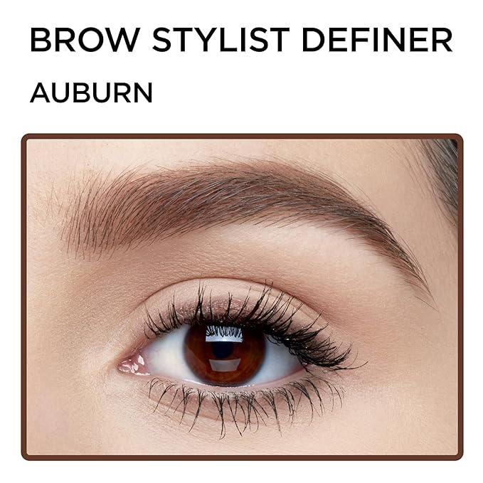 L'Oreal Paris Makeup Brow Stylist Definer Waterproof Eyebrow Pencil, Ultra-Fine Mechanical Pencil, Draws Tiny Brow Hairs and Fills in Sparse Areas and Gaps, Auburn, 0.003 Oz