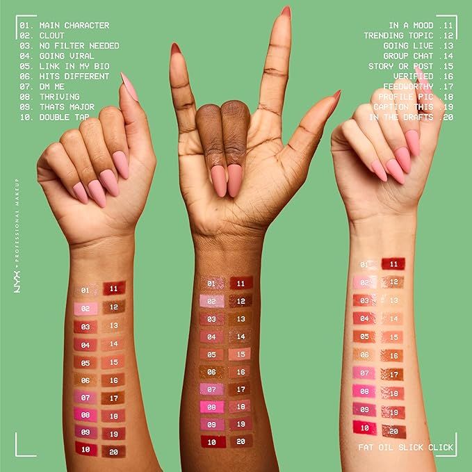 NYX PROFESSIONAL MAKEUP Fat Oil Slick Click, Lightweight, Buildable, Pigmented Vegan Lip Balm - Main Character