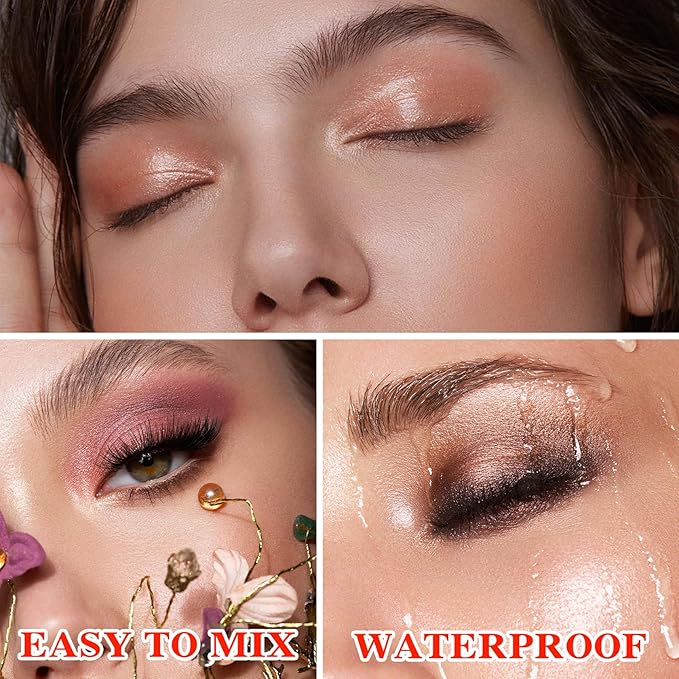 10 Colors Makeup Naked Eyeshadow Palette,Nude Matte Shimmer Eyeshadow Palette,Natural Glitter Pigment Eye Shadow Pallete Set Long Lasting & Waterproof Smokey Eye Professional Beauty Makeup Kit #3