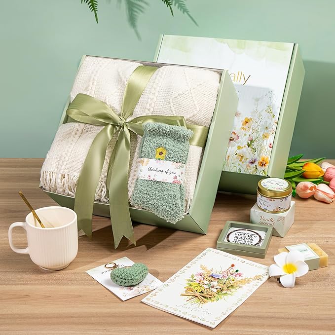 Get Well Gifts for Women Self Care Gifts, Sympathy Gift Baskets Spa Gifts Set, Thinking of You Inspirational Hug in a Box Gifts for Mom Her Friend Sister Wife Girlfriend