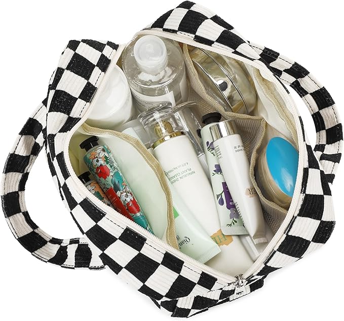 Makeup Bag for Women Cosmetic Bag Large Make Up Organizer Travel Toiletry Bags Waterproof Zipper Tote Pouch Purse for Girls