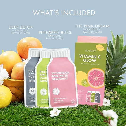 ESW Beauty Vitamin C Glow Antioxidant Rich Sheet Mask Set
