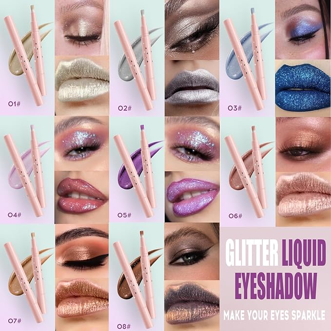 Liquid Eyeshadow, Sparkling Eye Shadow, Bronze Golden Eyeshadow, Eyeliner, Eyelid, Waterproof Quick-Drying, Crease Resistant, Liquid Highlight Diamond Shimmer Makeup for Eyes Looks, 07