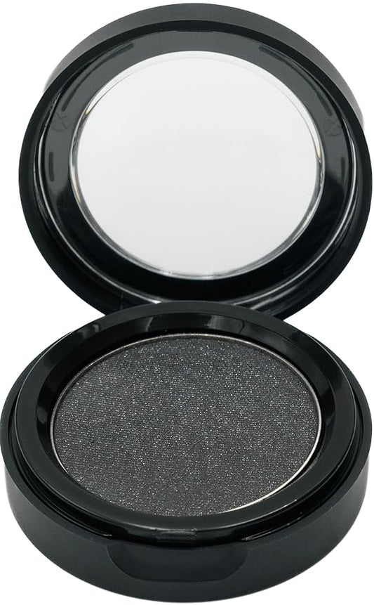 Marcasite Shimmering Glitter Black Onyx Chrome Dark Grey Pressed Powder Single Vegan Eyeshadow; Talc, Paraben & Cruelty Free