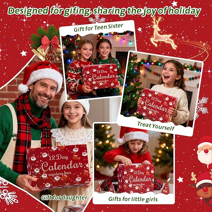 Makeup Advent Calendar 2025, Makeup Kits Mystery Boxes For Christmas Tree Decors, 12 Days Christmas Advent Calendars Gifts for Girls, Xmas Gift Makeup Set For Teens Girls Includ Eyeshadows Lipstick