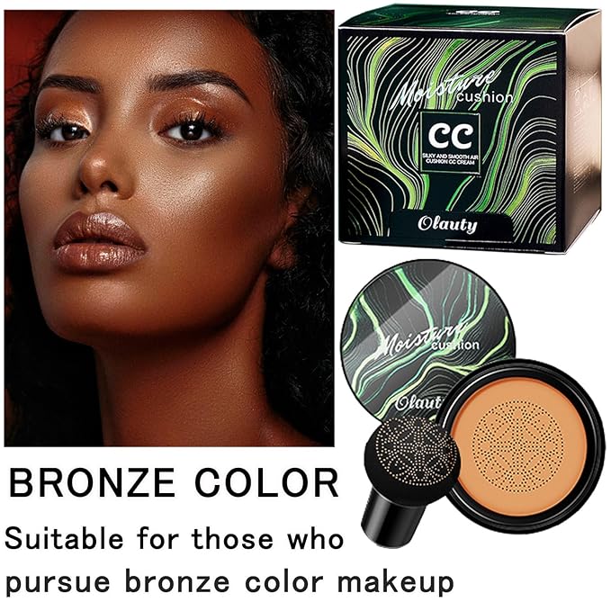 Mushroom Head Air Cushion CC Cream Foundation, BB Cream Concealer Lasting Makeup Foundation, Waterproof Oil Control Long-Lasting Nude Makeup, Even Skin Tone Primer