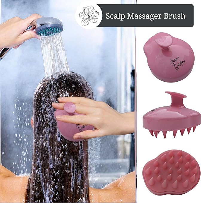 Hair Care Gift Set for Women – 8-Piece Spa Accessories Box with Detangler Brush, 3 Microfiber Towels, 3 Satin Scrunchies & Scalp Massager Shampoo Brush - Hair Styling & Self-Care Gift