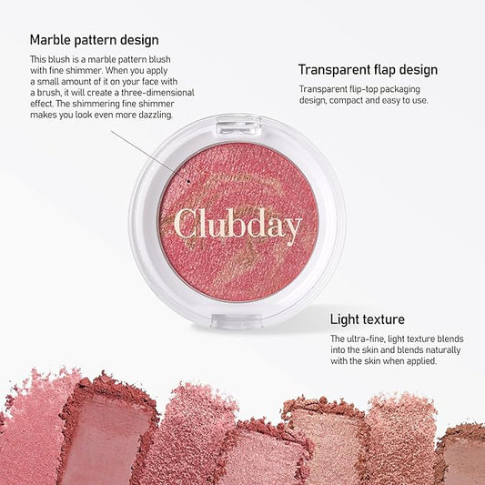 Classic Color Marbleized Blush Highlighting Face Power Blush Gifts for Women Long Lasting Glowing, Smooth, Blendable Fit For All Skin Tones,0.12 Oz-04