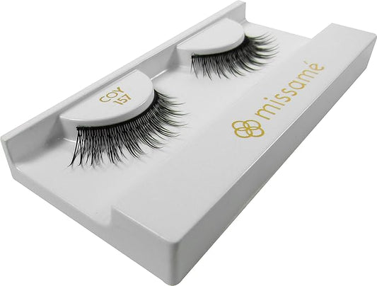 Missamé COY Deluxe Professional False Eyelashes Set Handmade with Premium Synthetic Fibers, Black, 1 Pair