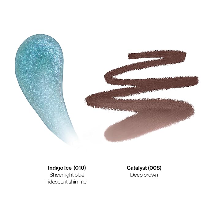 Revlon Super Lustrous Glimmer Gloss and ColorStay Multi-Liner Bundle, Indigo Ice and Catalyst, Pack of 2