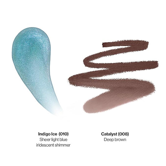 Revlon Super Lustrous Glimmer Gloss and ColorStay Multi-Liner Bundle, Indigo Ice and Catalyst, Pack of 2