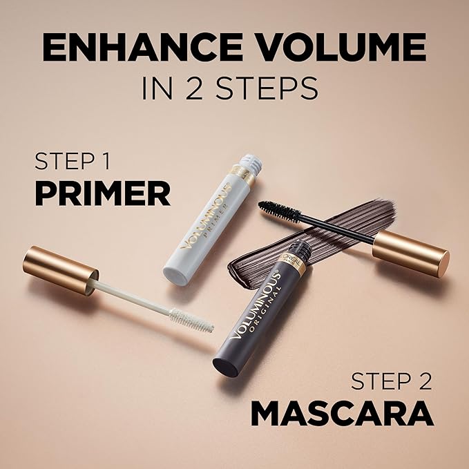 L'Oreal Paris Voluminous Lash Boosting Conditioning Primer Mascara, White Primer, 0.24 Fl Oz., 2 Count