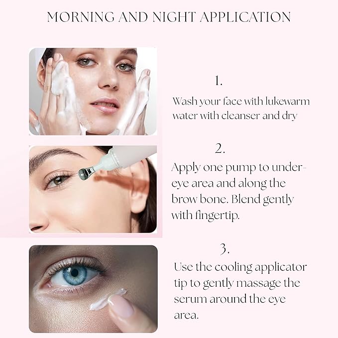 All Natural Collagen, Peptide Complex Under Eye Lift, Firming Serum for Puffiness, Tired Eyes, with Niacinamide + Fine Lines, Wrinkles, Anti-Aging, Hydrating