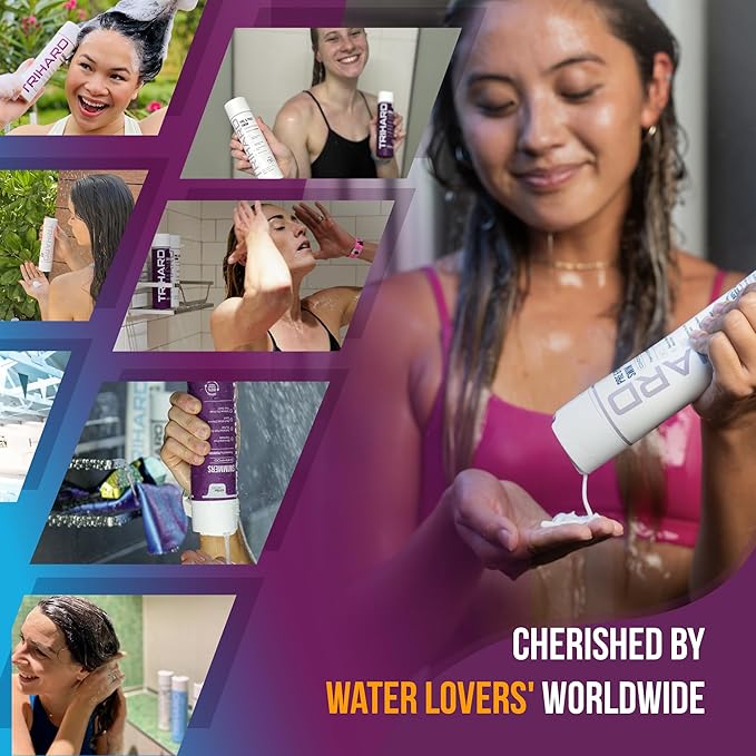Complete Chlorine Removal Bundle By TRIHARD | Shampoo, Conditioner, Body Wash | Ultimate Pre & Post Swim Care