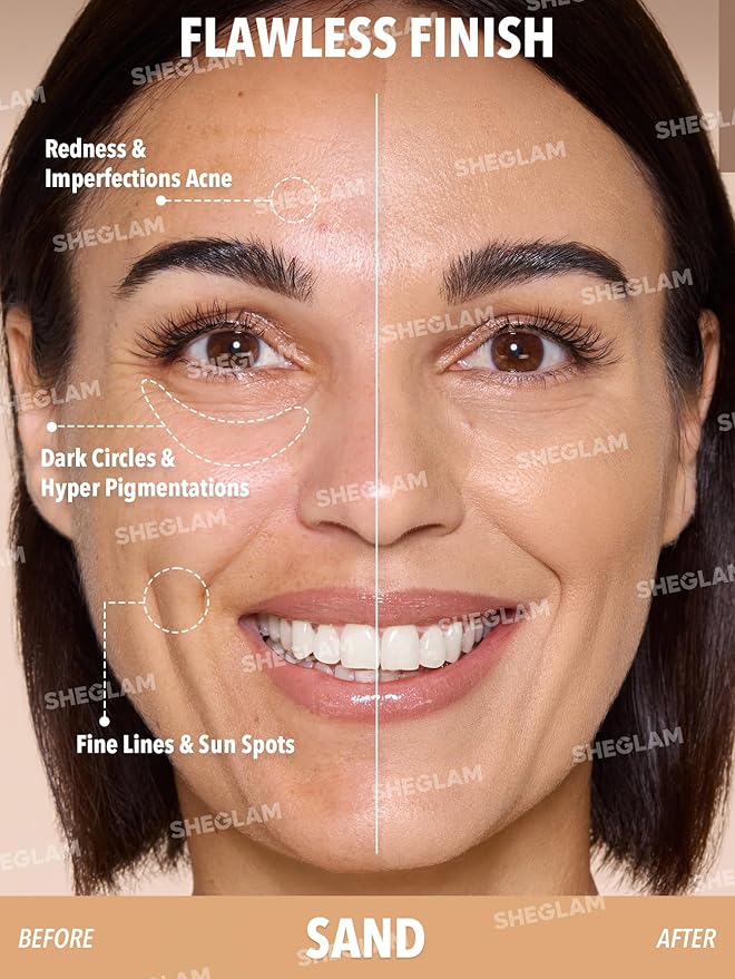 SHEGLAM Skin Magnet High Coverage Foundation Stick Longwear Medium Face Makeup for All Skin Types-Sand