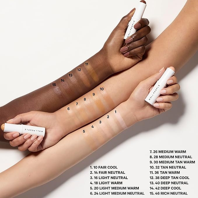 Well People Supernatural Complexion Stick Foundation + Concealer, Buildable, Light-to-Medium Coverage, Soft Matte Finish, Lightweight + Hydrating, Multi-Use, Vegan & Cruelty-Free, 46 Rich Neutral