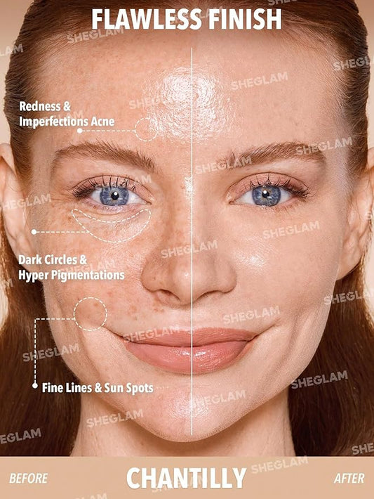 SHEGLAM Skin Magnet High Coverage Foundation Stick Longwear Medium Face Makeup for All Skin Types-Chantilly
