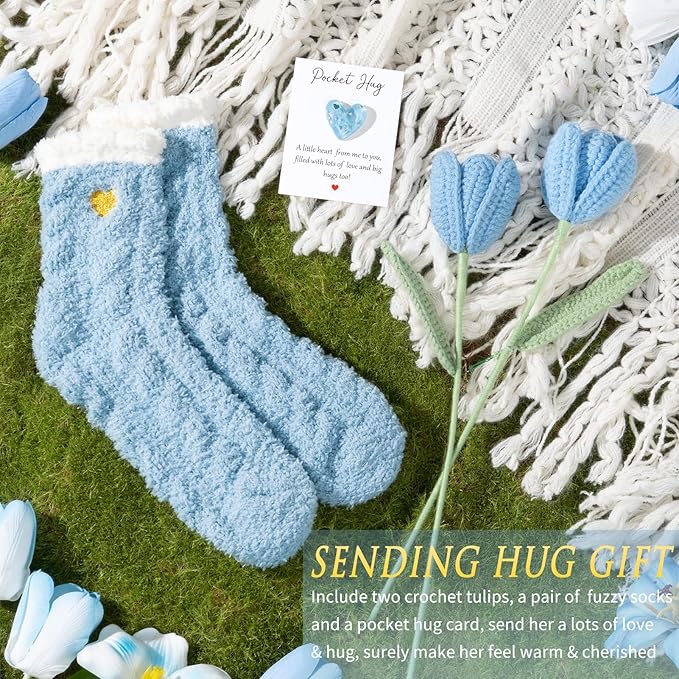 Birthday Gifts for Women Self Care Set Get Well Soon Gift Baskets, Relaxing Bluebell Spa Gift Basket Care Package for Women, Unique Christmas Mom Gifts for Her Girlfriend Sister Friend Wife Grandma