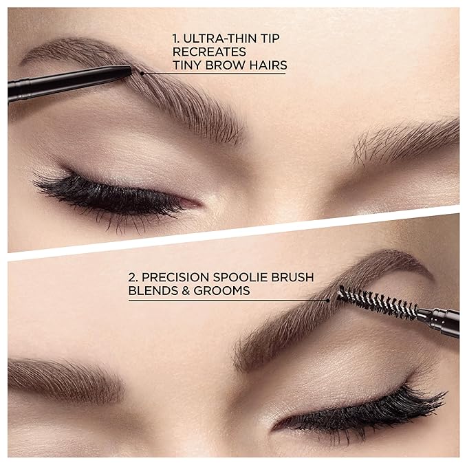 L'Oreal Paris Makeup Brow Stylist Definer Waterproof Eyebrow Pencil, Ultra-Fine Mechanical Pencil, Draws Tiny Brow Hairs and Fills in Sparse Areas and Gaps, Auburn, 0.003 Oz