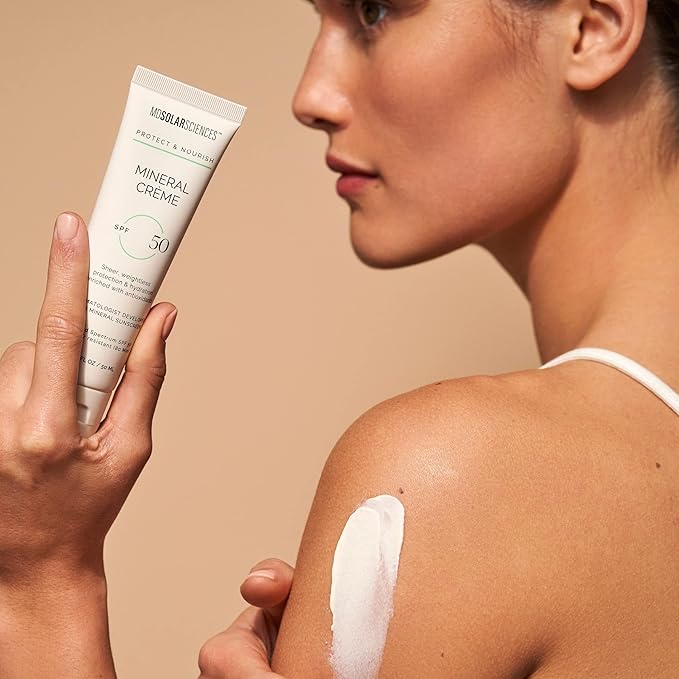 MDSolarSciences Mineral Crème Sunscreen SPF 50 | Water-Resistant, Broad Spectrum UV Protection | Zinc Oxide Formula with Antioxidants | No White Cast, Sheer Matte Finish for All Skin Types (3.4 Fl Oz)