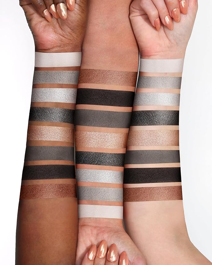 Black Smoky Eye Shadow Palette - 8 Color Dark Grey Smokey Eyeshadow for Goth Makeup, Pigmented & Long Lasting