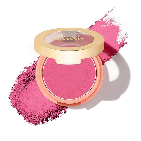 Oulac Hot Pink Blush Makeup| Highly Pigmented Powder Blush| Natural Matte| Shape & Highlight Face| Cruelty-Free Blush with Rose Oil| 06 Dance with me 4.8g