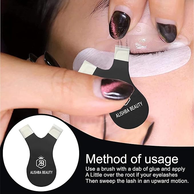 ALISHBA BEAUTY STAINLESS STEEL EASY LIFT Y-COMB SHAPE LASH LIFT BRUSH LASH LIFT PERM TOOL, TINT TOOL, EYELASH LIFT & MAKEUP BEAUTY TOOL FOR LASH GRAFTING YCOMB TOOL (BLACK)