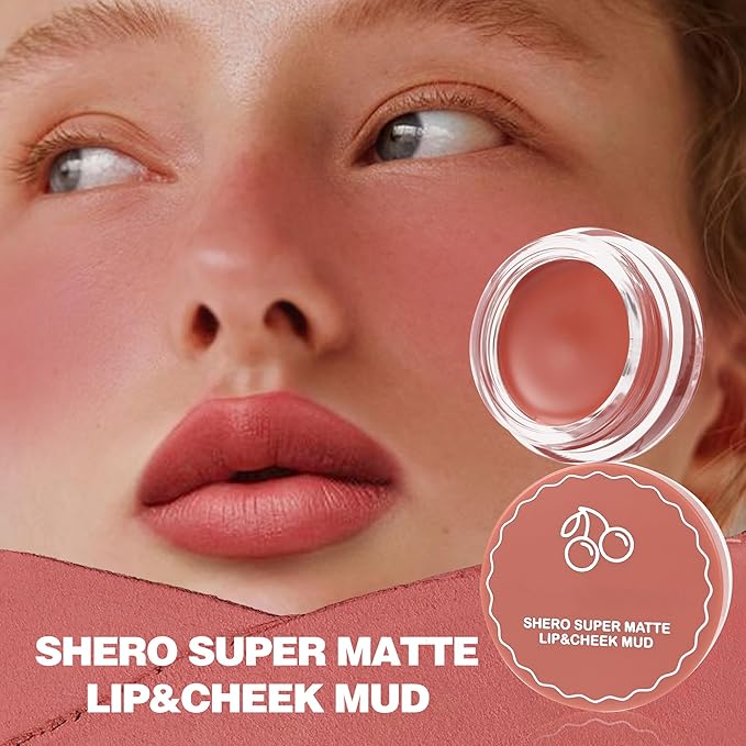 Blurry Pudding Pot for Lip&Cheek,Moisturizing Buildable Lightweight, Multi-Use Soft Matte Finish Makeup Blush, Natural Glow High Pigment Lipstick Blush Lasting Lip Tint, 01# Strawberry Nude