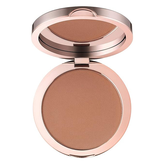 Sunset - Matte Bronzer Compact - Medium Dark - Easily Blendable - Silky texture, Lightweight, Long-lasting, Natural hydration - Sun Kissed glow - Paraben Free - Cruelty-Free - 0.39 Oz