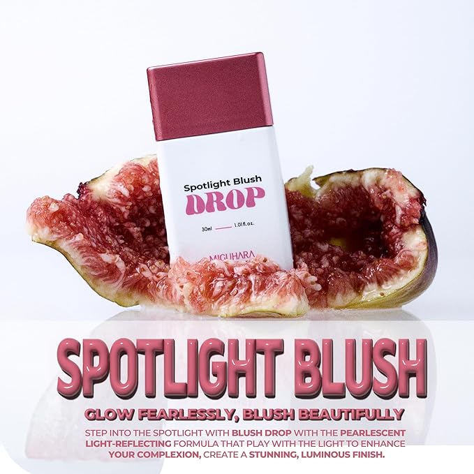 Spotlight Blush Drop (Sugar Fairy) | Luminous Rosy Cheek | Skincare-Infused Hydrating Formula | Vegan Certified | Natural Radiance | Buildable Color | All Skin Types | 1.01 fl oz