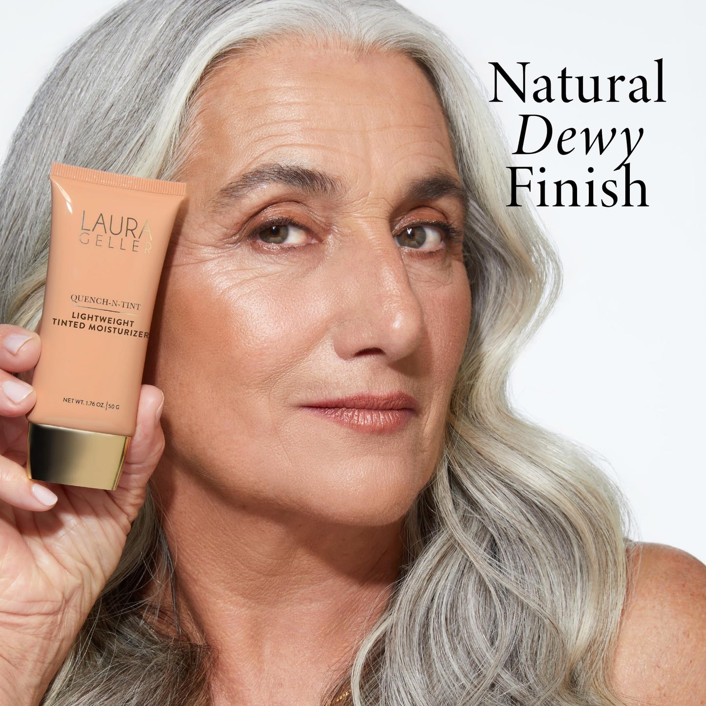 LAURA GELLER NEW YORK Quench-n-Tint Lightweight Tinted Moisturizer, Porcelain/Fair - Sheer to Light Buildable Coverage - Natural Glow Finish - Lightweight Formula - Hydratant Teinte
