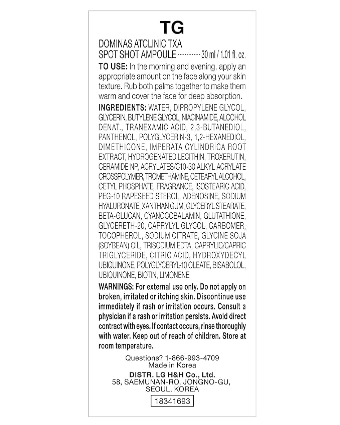 AtClinic Tranexamic Acid Pink Serum (1fl oz) - Improve Skin Tone and Hyperpigmentation, Ampoule for All Skin Types. Korean Skin Care. Niacinamide