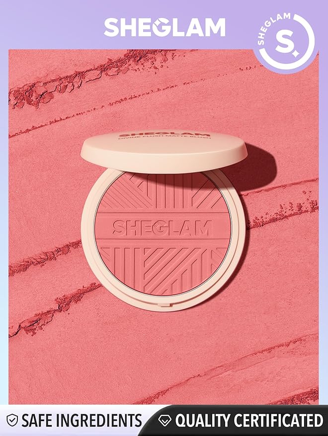 SHEGLAM Divine Flush Matte Blush Powder - Highly Pigmented, Non-Fading, Long Lasting, Lightweight Natural Blush for Face Makeup