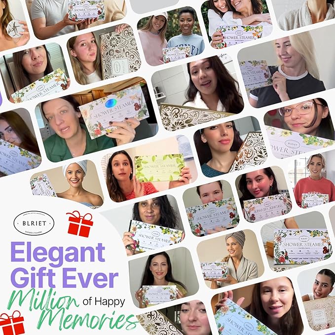 Shower Steamers Aromatherapy Blriet, Stocking Stuffers for Women, Teen Girls, Wife and Her, Christmas Gifts for Women and Mum, White Elephant Gifts for Adults, Birthday, Spa - 8 Pack