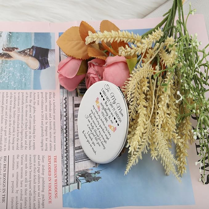 LQRI to My Mom Makeup Mirror Mother Gift from Daughter Thank You Gifts for Mother Unique Mom Gift