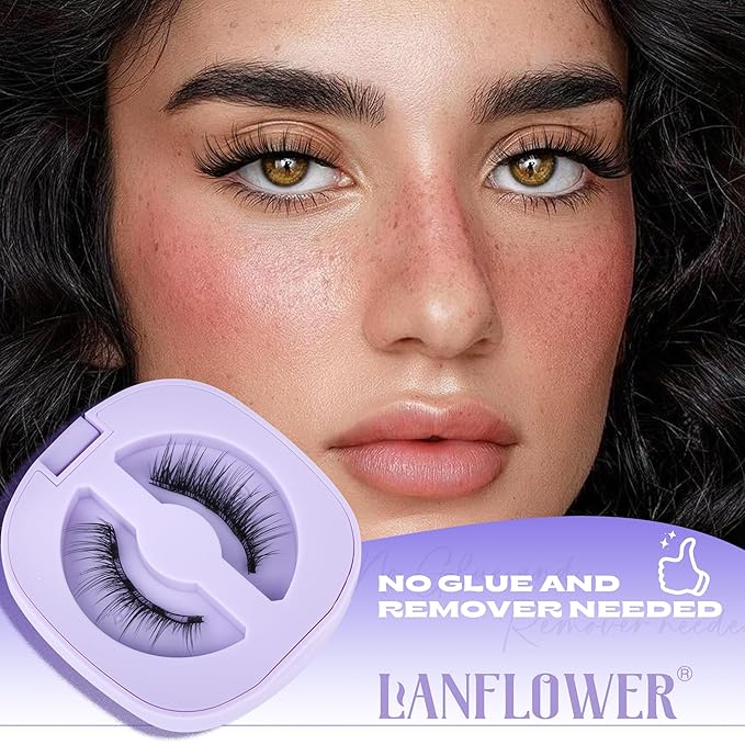 Magnetic Eyelashes with Applicator Natural Look Magnetic Lashes Reusable False Eyelashes Cat Eye Lashes with Magnets Easy to Use by Lanflower