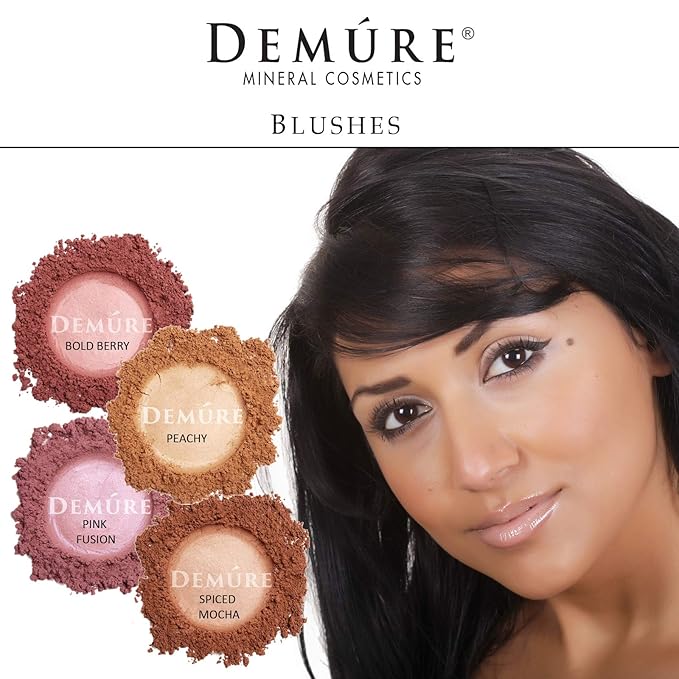 Demure Mineral Blush Makeup Powder | Bold Berry | Loose, Natural, Professional, Cruelty Free